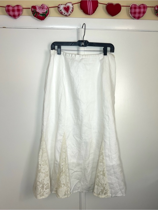 lino usa Dresses & Skirts - Vintage Linen Lace Boho Skirt